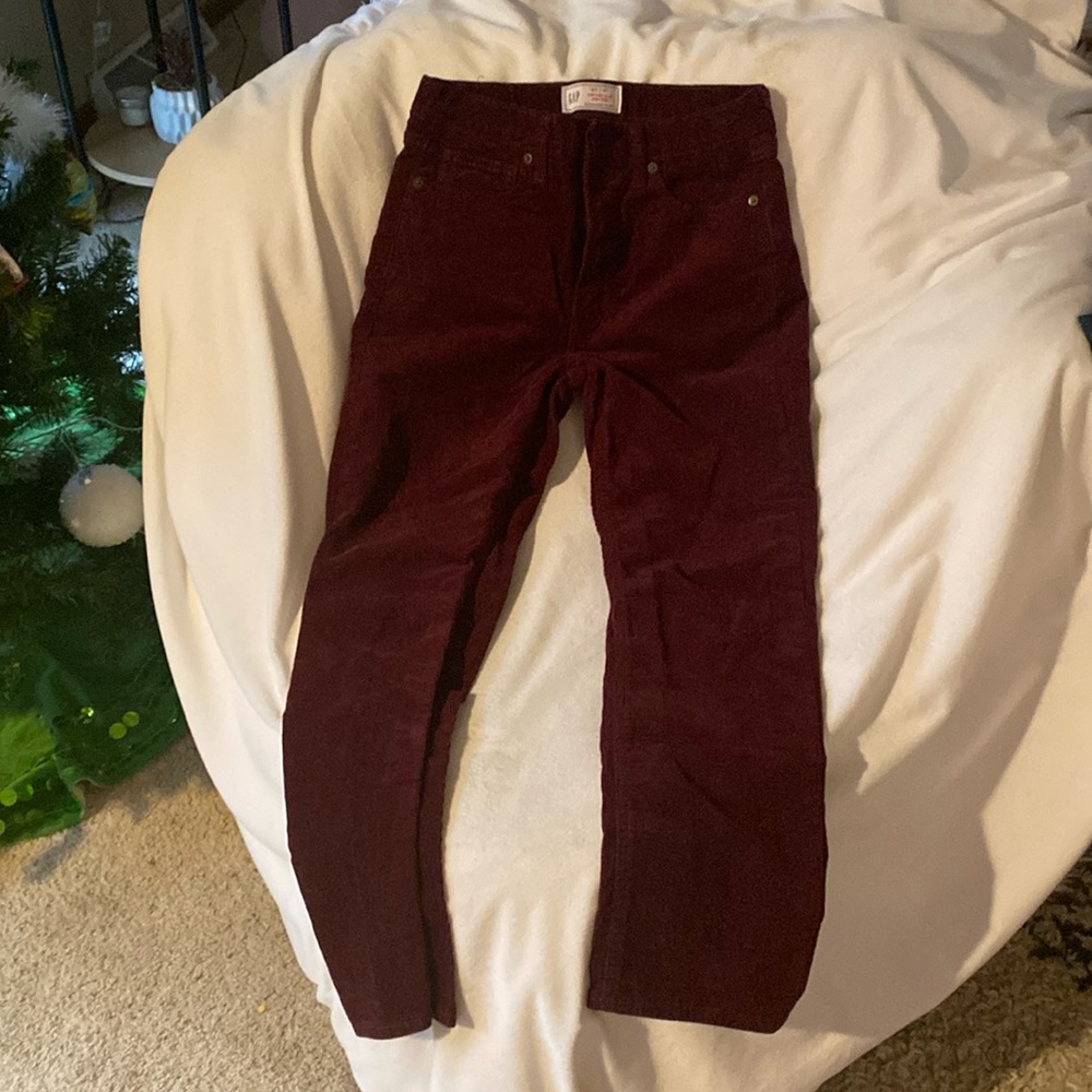 Wine Color Corduroy Gap Pants
